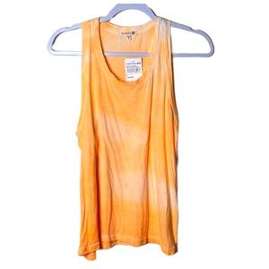 SUNDRY Tie Dye Scoop Neck Tank Top In Tie Dye Pop Orange NWT Size XS